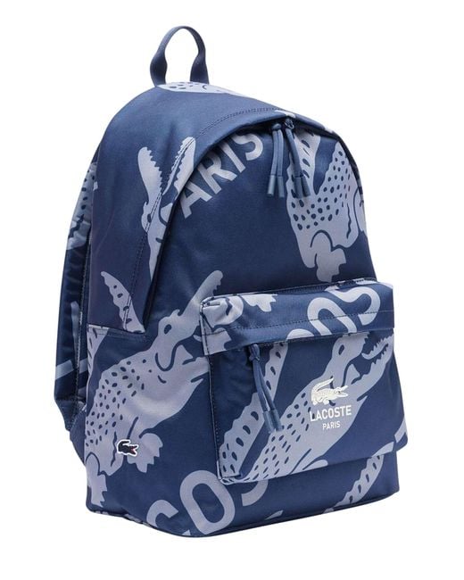 Lacoste Blue All-over Paris Backpack for men