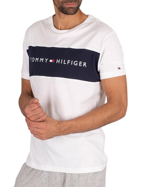 Tommy Hilfiger Cotton Lounge Logo Flag T Shirt in White for Men - Save 55%  - Lyst