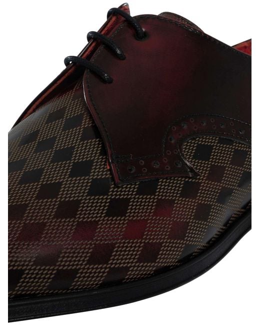 Jeffery West Brown Derby Leather Shoes for men