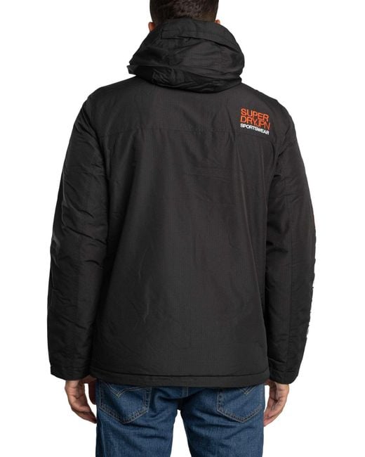 Superdry Black Hooded Yachter Windbreaker Jacket for men