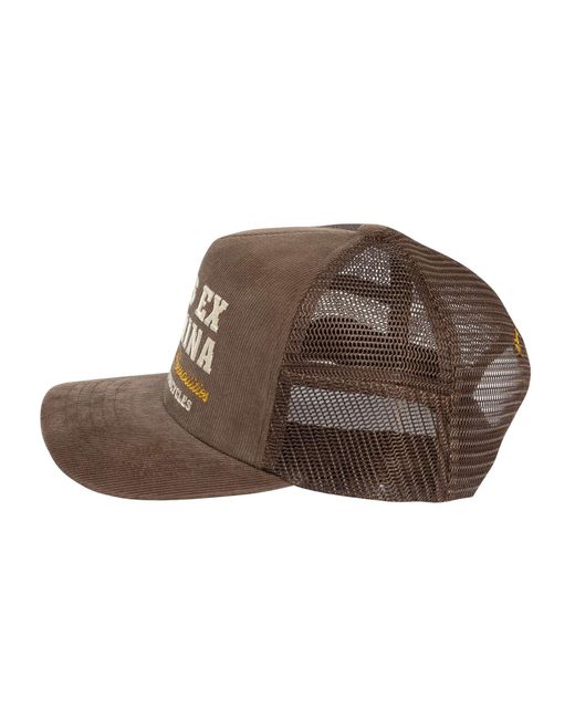 Deus Ex Machina Brown Gumshoe Cord Trucker Cap for men