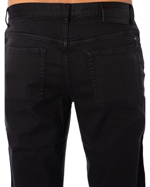 Tommy Hilfiger Black Denton Structure Chino Trousers for men