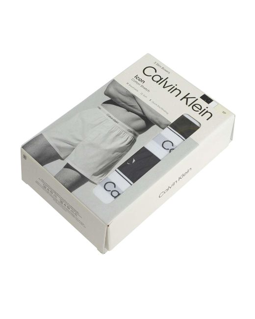 Calvin Klein Black 3 Pack Slim Boxers for men