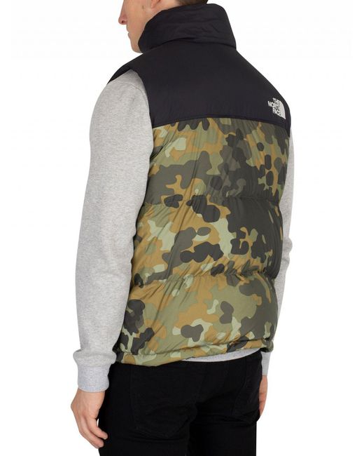 camo north face gilet