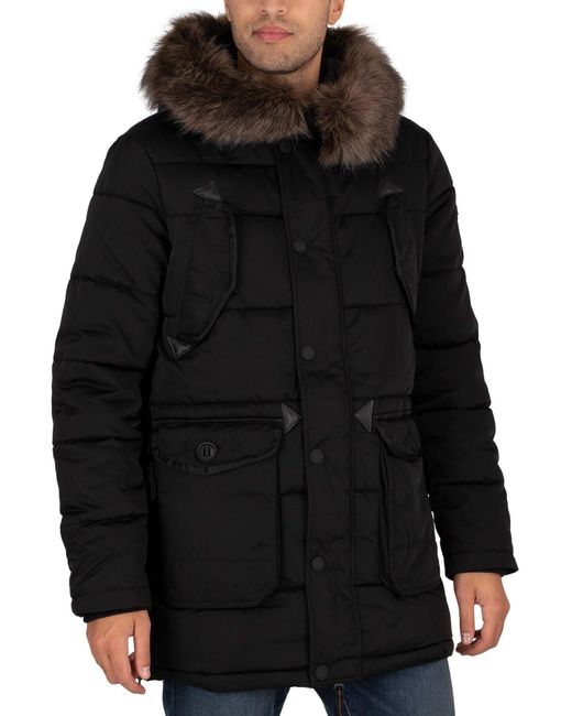 Superdry Chinook Parka Jacket in Black for Men - Lyst