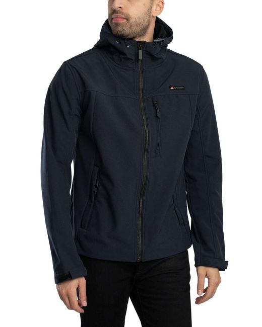 Superdry Blue Hooded Soft Shell Trekker Jacket for men