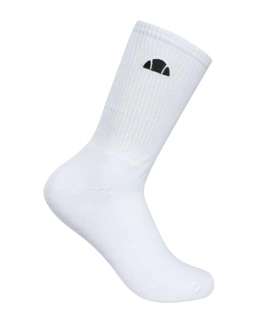 Ellesse White Alacre 5 Pack Crew Socks for men