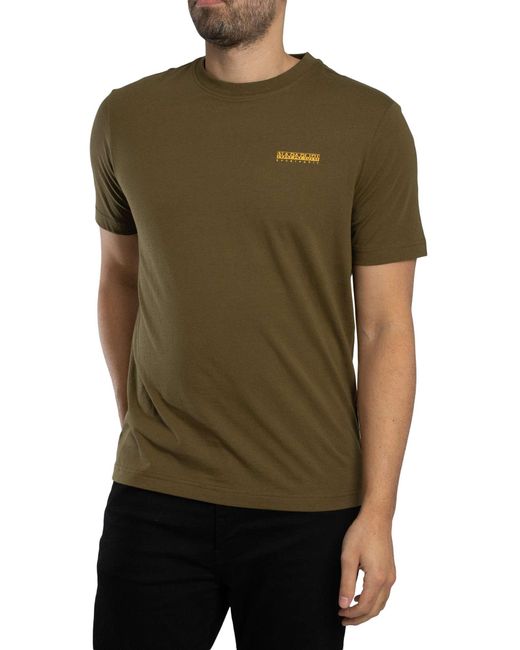 Napapijri Green Flint Back Graphic T-shirt for men