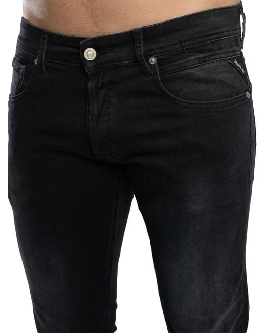 Replay Black Grover Straight Fit Jeans for men