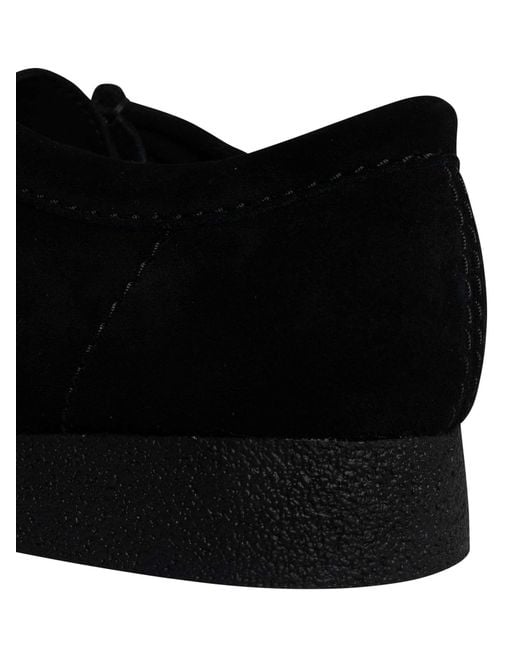 Clarks Black Wallabee Evo Suede Shoes for men