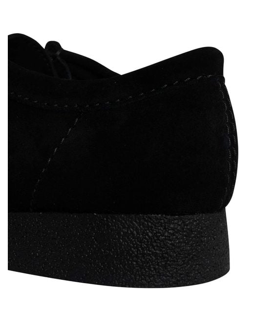 Clarks Black Wallabee Evo Suede Shoes for men