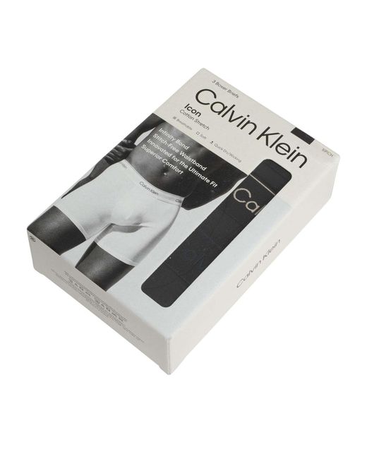 Calvin Klein Black 3 Pack Icon Boxer Briefs for men