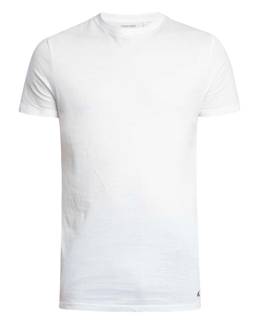 Calvin Klein White 3 Pack Lounge Classic Crew T-shirts for men