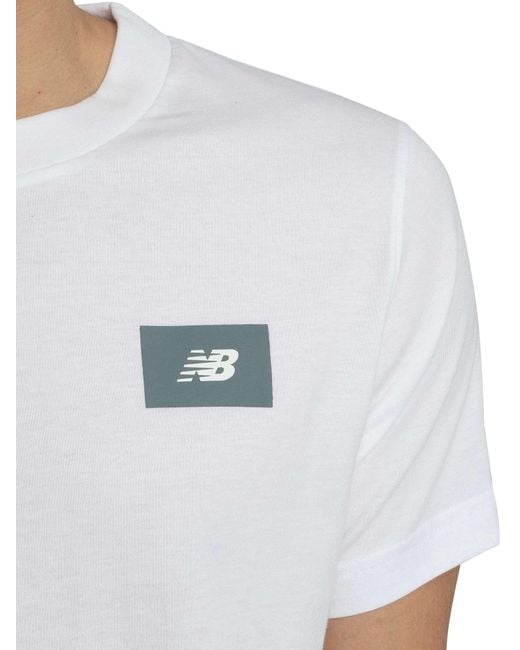 New Balance White Box Logo T-shirt for men