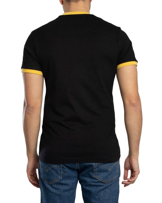 Trojan Black Flag Badge Ringer T-shirt for men