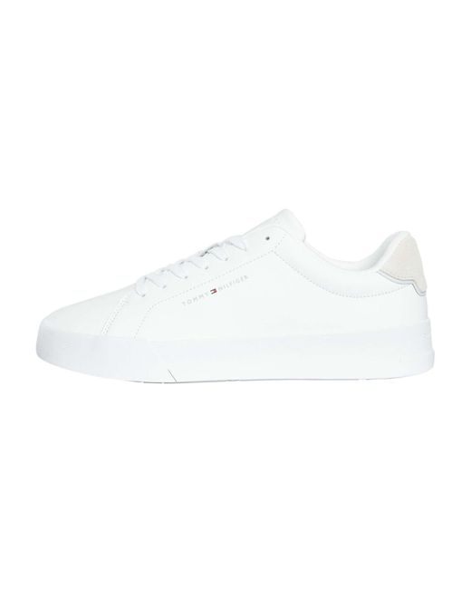 Tommy Hilfiger White Court Core Leather Trainers for men