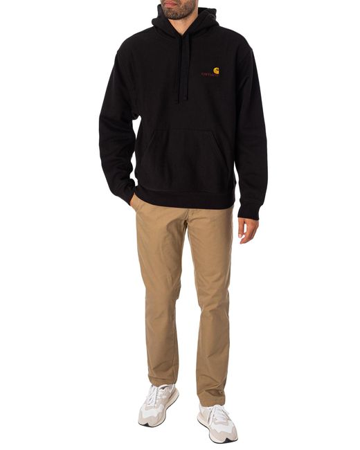 Carhartt Black Hooded American Script Sweatshirt for men