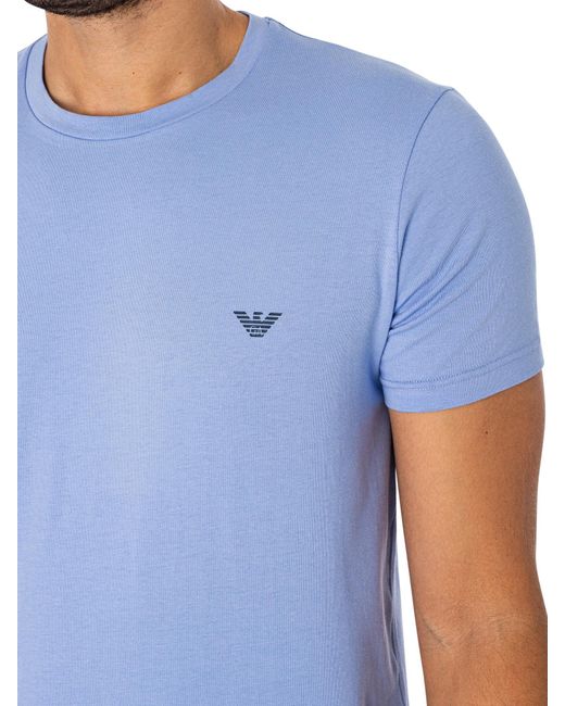Emporio Armani Blue 2 Pack Lounge Crew T-shirts for men