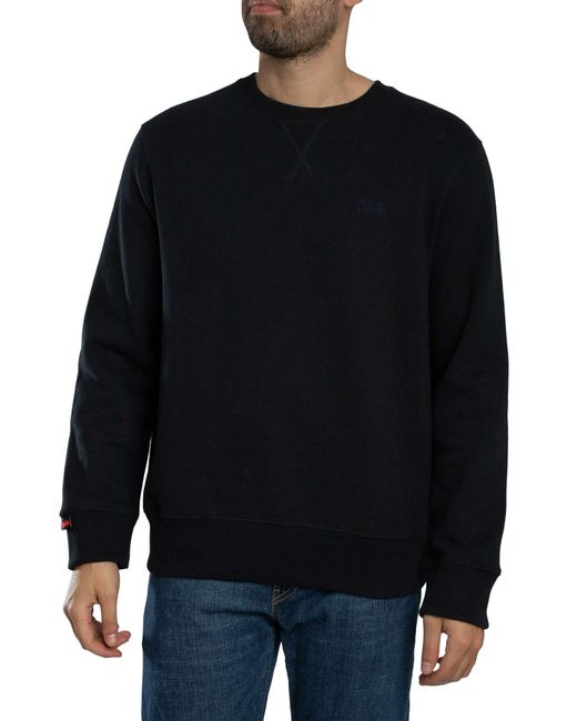 Superdry Blue Essential Logo Sweatshirt for men