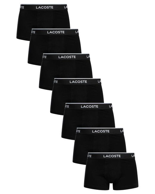 Lacoste Black 7 Pack Trunks for men