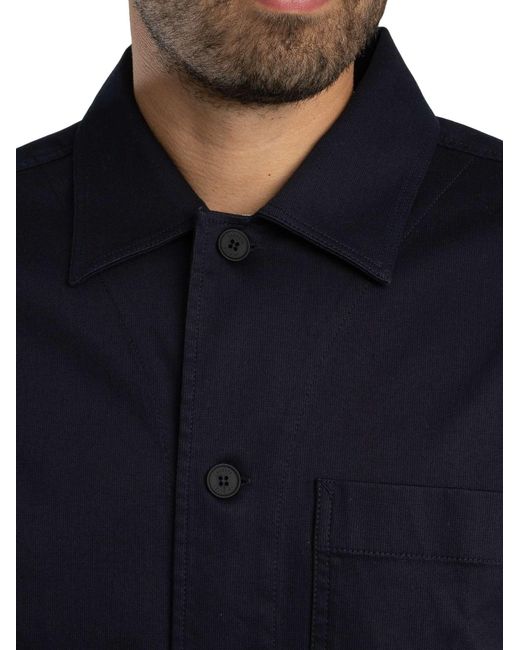 Lacoste Blue Cotton Overshirt Jacket for men