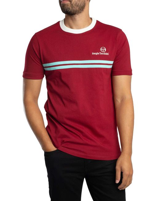 Sergio Tacchini Red New Supermac T-shirt for men