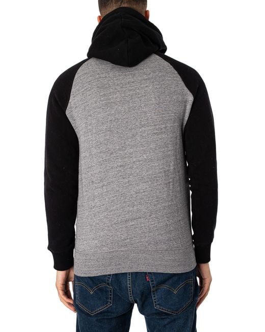 Superdry Gray Essential Baseball Zip Hoodie for men