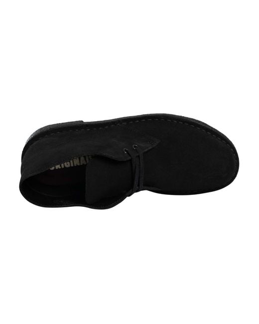 Clarks Black Suede Desert Boots for men