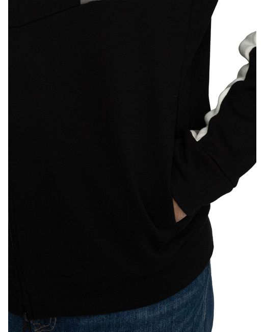 EA7 Black Logo Jersey Zip Hoodie for men