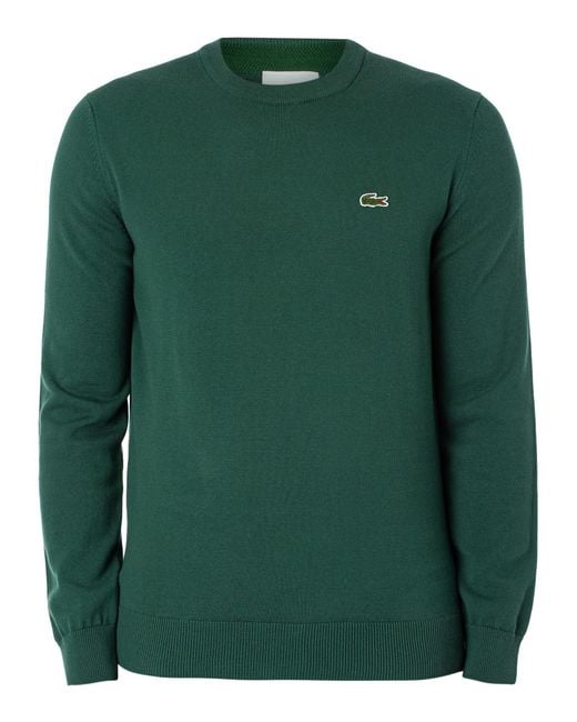 Lacoste Green Organic Cotton Crew Neck Knit for men