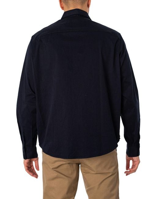 Armani Exchange Blue Chest Pocket Overshirt for men