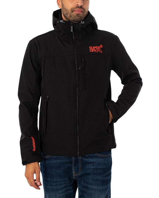 Superdry Black Soft Shell Trekker Jacket for men