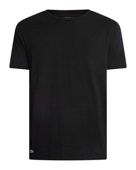 Lacoste Black 3 Pack Crew Lounge T-shirts for men