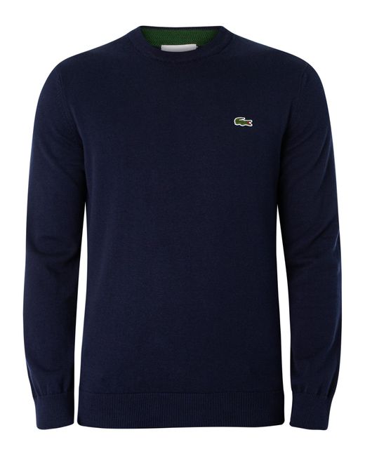 Lacoste Blue Logo Knit Sweatshirt for men