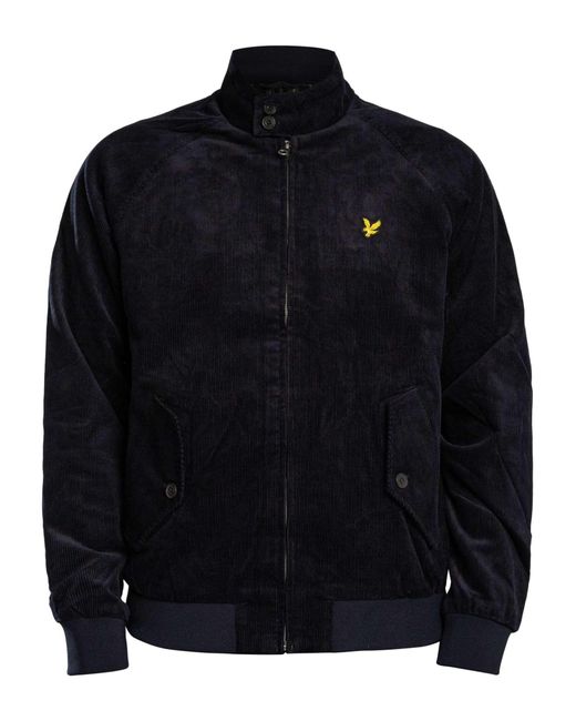 Lyle & Scott Blue Corduroy Harrington Jacket for men