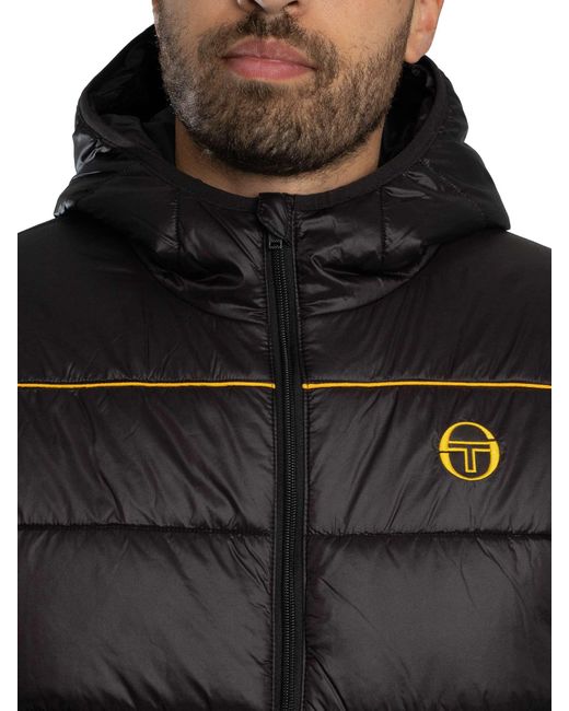 Sergio Tacchini Black Padova Puffer Jacket for men