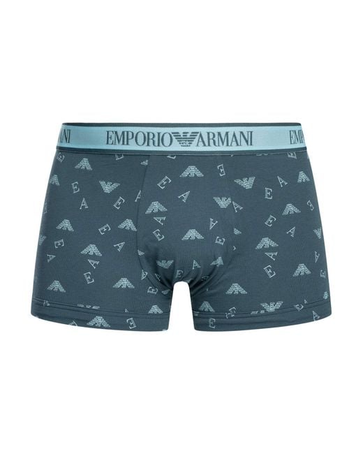 Emporio Armani Blue 3 Pack Trunks for men