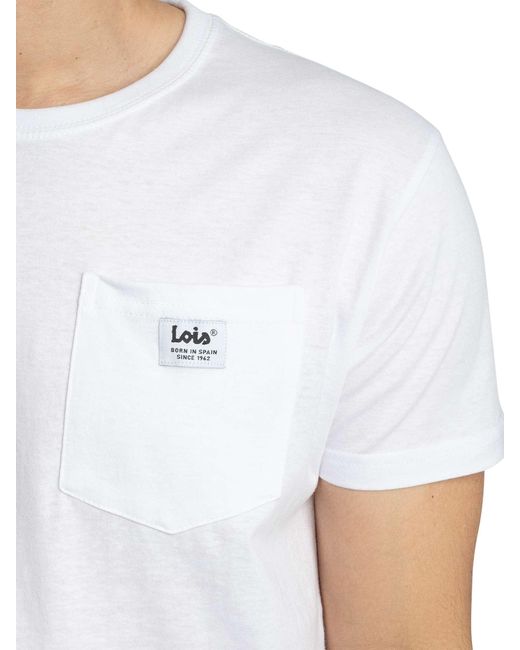 Lois White Teco Chest Pocket T-shirt for men
