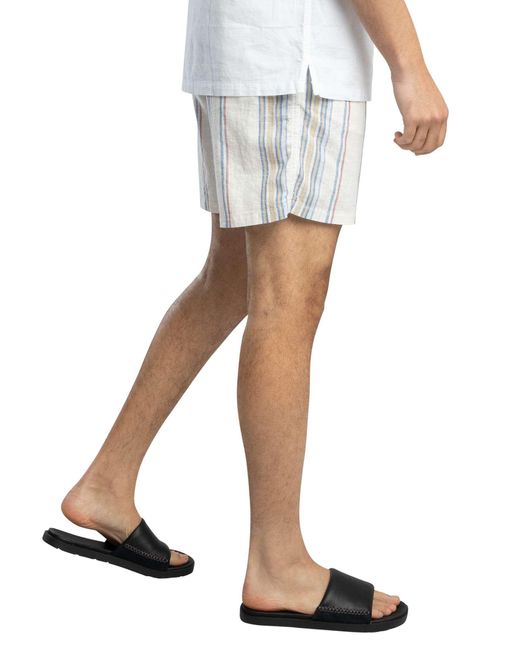 Tommy Hilfiger White Slub Straight Beach Shorts for men