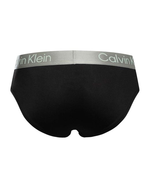 Calvin Klein Black 3 Pack Brushed Microfiber Hip Briefs for men