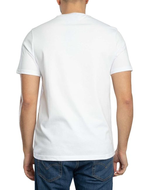 Lyle & Scott White Check Panelled T-shirt for men