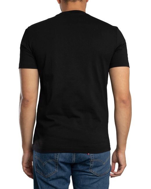 EA7 Black Slim Logo Graphic T-shirt for men