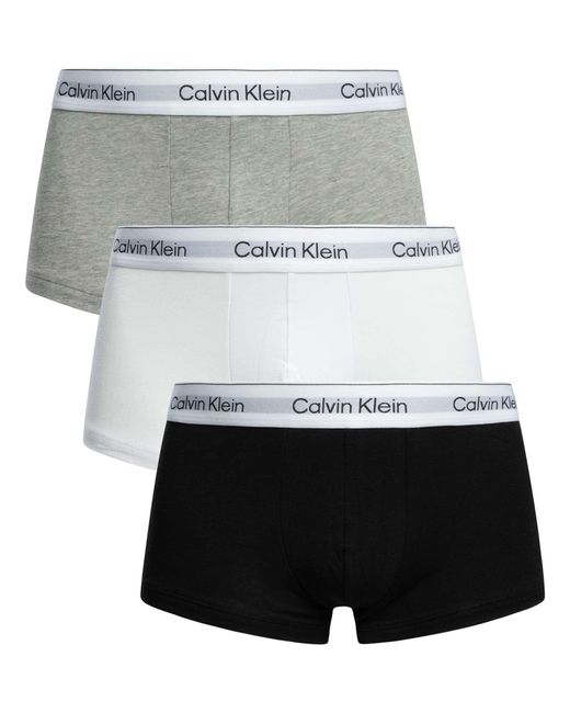 Calvin Klein Gray 3 Pack Icon Low Rise Trunks for men