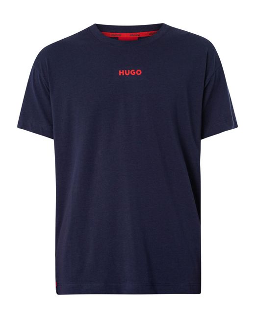 HUGO Blue Loungewear Linked T Shirt for men