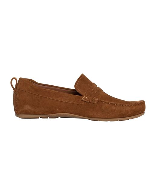 Tommy Hilfiger Brown Core Suede Driver Shoes for men