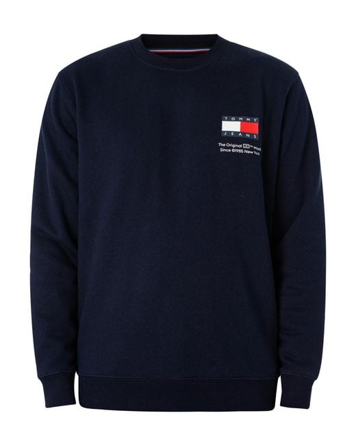 Tommy Hilfiger Blue Essential Flag Sweatshirt for men