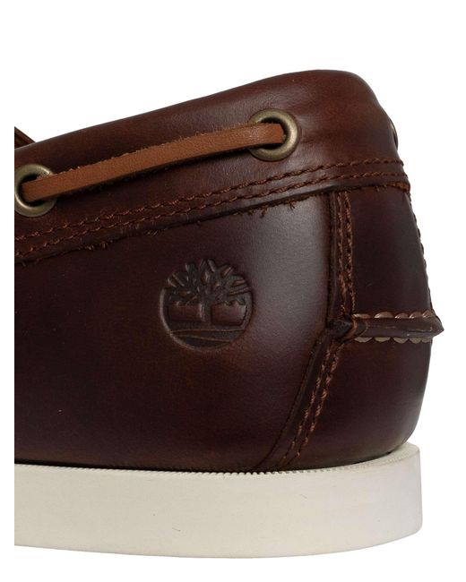 Timberland Brown Cedar Bay Essential Leather Boat Shoe for men