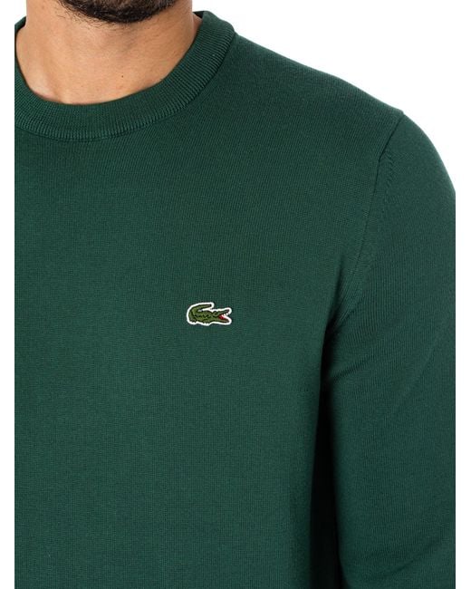 Lacoste Green Organic Cotton Crew Neck Knit for men