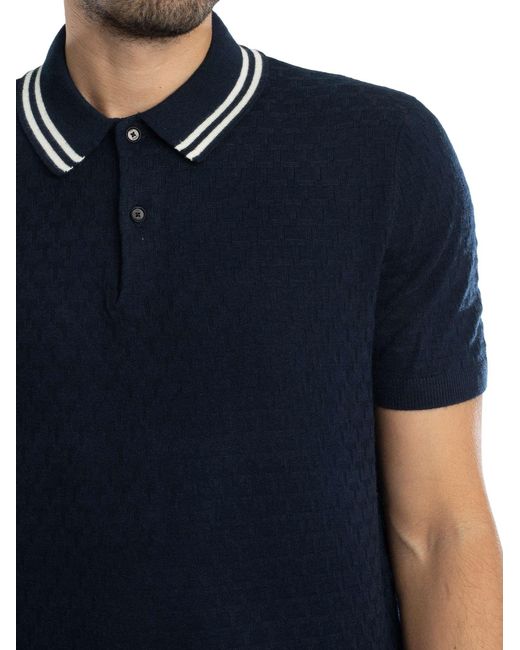 Ted Baker Blue Regular Stitched Polo Shirt for men