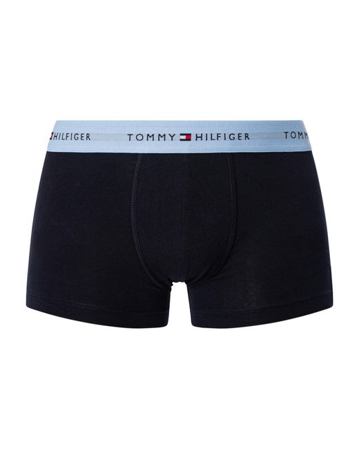 Tommy Hilfiger Black 5 Pack Signature Cotton Essentials Trunks for men